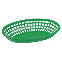 Winco POB-G Green Premium Oval Basket 10-1/4&quot; x 6-3/4&quot; x 2&quot;
