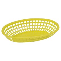 Winco POB-Y Yellow Premium Oval Basket 10-1/4&quot; x 6-3/4&quot; x 2&quot;