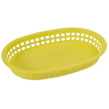 Winco PLB-Y Yellow Oval Fast Food Basket, 10-3/4&quot; x 7-1/4&quot; x 1-1/2&quot;
