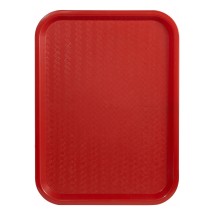 Winco FFT-1014R Red Plastic Fast Food Tray 10&quot; x 14&quot;