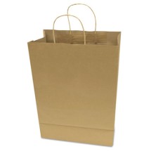 Premium Shopping Bag, 12" x 17", Brown Kraft, 50/Box