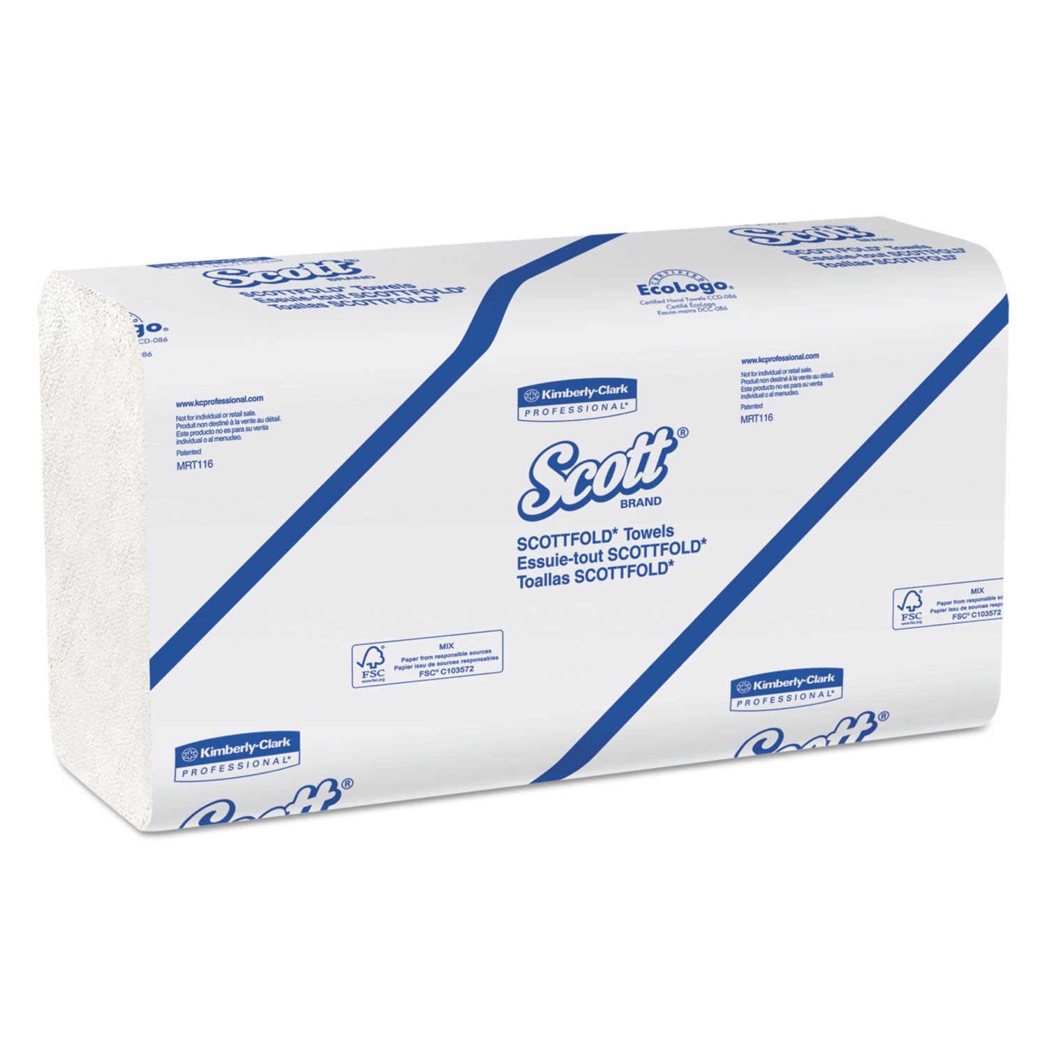 Pro Scottfold 2-Ply Paper Towels, White, 4375/Carton