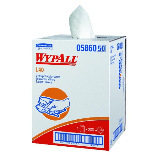 Wypall L40 Dry-Up Bath Sized Towels, 200 Towels/Carton