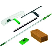 Pro Window Cleaning Kit, Scrubber, Squeegee, Scraper, Sponge