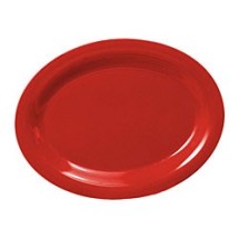 Thunder Group CR212PR Pure Red Melamine Oval Platter, 12&quot; x 9&quot;