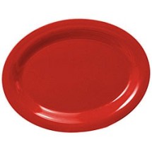 Thunder Group CR213PR Pure Red Melamine Oval Platter, 13-1/2&quot; x 10-1/2&quot;