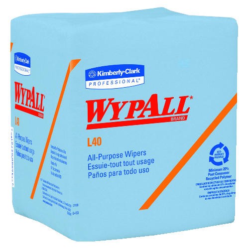 Wypall L40 Quarterfold All Purpose Wipers, Blue, 672 Wipers/Carton
