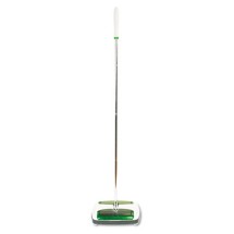 Quick Floor Sweeper, Rubber Bristles, 42" Aluminum Handle, White