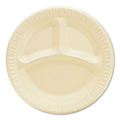 Quiet Classic Laminated Foam Dinnerware, Compartment Plate, 9