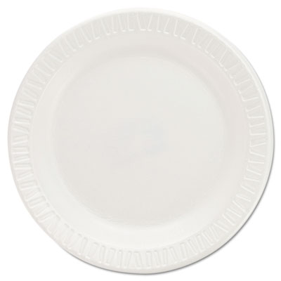 Quiet Classic Laminated Foam Dinnerware Plates, 6 Inches, White, Round, 125/Pack