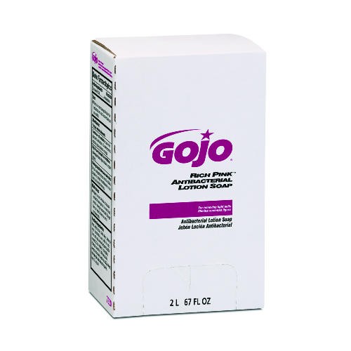 Gojo Rich Pink Antibacterial Lotion Soap, 2000 ml Refill, 4/Carton