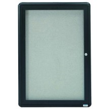 Aarco Products RAB3624BL Radius Enclosed 1-Door Bulletin Board, Graphite/Gray, 24&quot;W x 36&quot;H