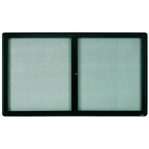 Aarco Products RAB3660BL Radius Enclosed 2-Door Bulletin Board, Graphite/Gray, 60&quot;W x 36&quot;H
