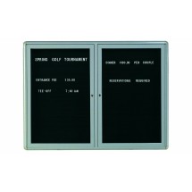 Aarco Products RAD3648GB Radius Enclosed 2-Door Bulletin Board Gray/Black, 48&quot;W x 36&quot;H