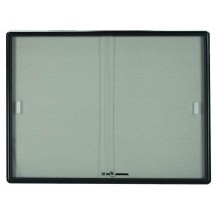 Aarco Products RSB3648BL Radius Enclosed Sliding Door Bulletin Board, Graphite/Gray, 48&quot;W x 36&quot;H