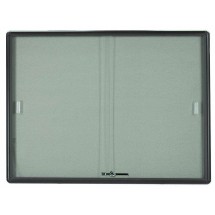Aarco Products RSB3648GG Radius Enclosed Sliding Door Bulletin Board, Gray/Gray, 48&quot;W x 36&quot;H