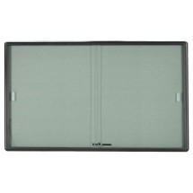 Aarco Products RSB3660GG Radius Enclosed Sliding Door Bulletin Board, Gray/Gray, 60&quot;W x 36&quot;H