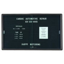 Aarco Products RSD3660GB Radius Enclosed Sliding Door Directory Board, Gray/Black, 60&quot;W x 36&quot;H