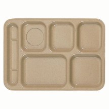Thunder Group ML801S Rectangular Left-Handed 6-Compartment Tray 10&quot; x 14&quot;