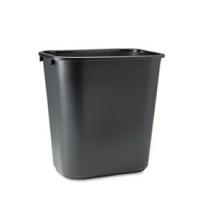 Deskside Wastebasket, 7 Gallon, Black