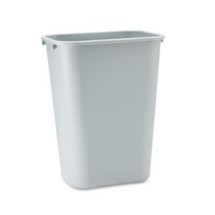 Deskside Plastic Wastebasket,  10.25 Gallon, Gray
