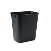 Deskside Wastebasket, 3.5 Gallon, Black