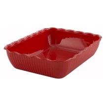 Winco CRK-13R Red Food Storage Container/Crock 13 x 10&quot; x 3&quot;
