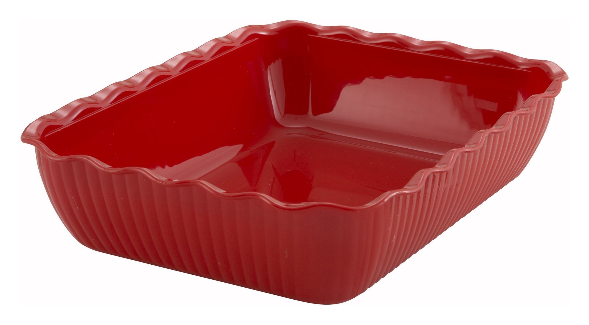 Winco CRK-13R Red Food Storage Container/Crock 13 x 10" x 3"