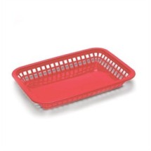 TableCraft 1077R Red Grande Plastic Platter Basket 10-3/4&quot; x 7-3/4&quot; x 1-1/2&quot;
