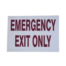 Franklin Machine Products  280-1314 Red In White 'Emergency Exit Only' Sign 7&quot; x 10&quot;