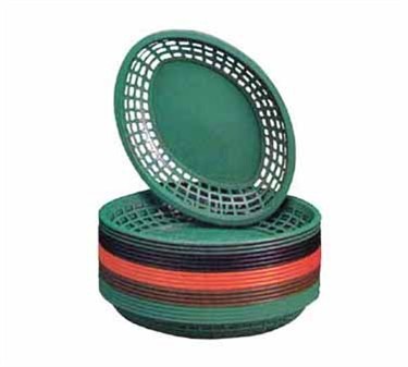 TableCraft 1084R Red Jumbo Oval Plastic Basket, 11-3/4" x 8-7/8" x 1-7/8"