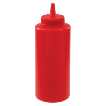Winco PSB-12R Red Plastic 12 oz. Squeeze Bottle