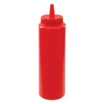 Winco PSB-08R Red Plastic 8 oz. Squeeze Bottle