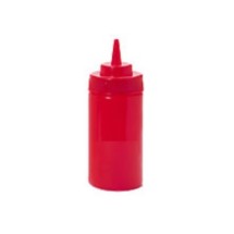 G.E.T. Enterprises SB-12-R Red Plastic 12 oz. Wide Mouth Squeeze Dispenser
