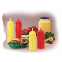 TableCraft 11663K Red Wide Mouth 16 oz. Ketchup Squeeze Dispenser