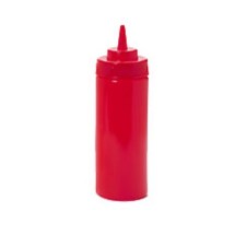 G.E.T. Enterprises SB-16-R Red Plastic 16 oz. Wide Mouth Squeeze Dispenser