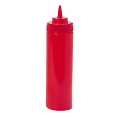 G.E.T. Enterprises SB-24-R Red Plastic 24 oz. Wide Mouth Squeeze Dispenser