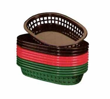 TableCraft 1073R Red Plastic Platter Basket 8-1/2" x 6" x 1-1/2"