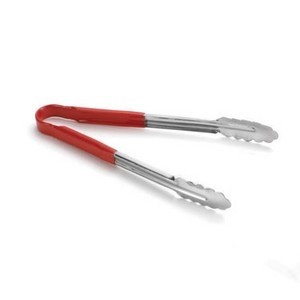 TableCraft 3712R Red Vinyl-Coated Spring Steel Utility Tong 12"