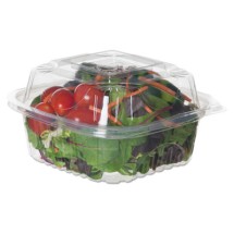 Renewable and Compostable Clear Clamshells, 6 x 6 x 3, 80/Pack, 3 Packs/Carton