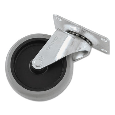 Replacement Non-Marking Plate Caster, 4", Black/Gray