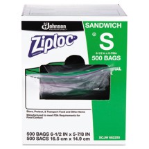 Resealable Sandwich Bags, 1.2 mil, 6.5" x 6", Clear, 500/Box