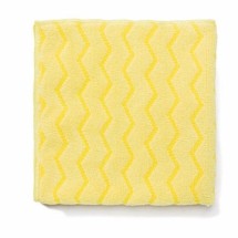 Reusable Yellow Microfiber Cleaning Cloths, 16&quot; x 16&quot;, 12/Carton
