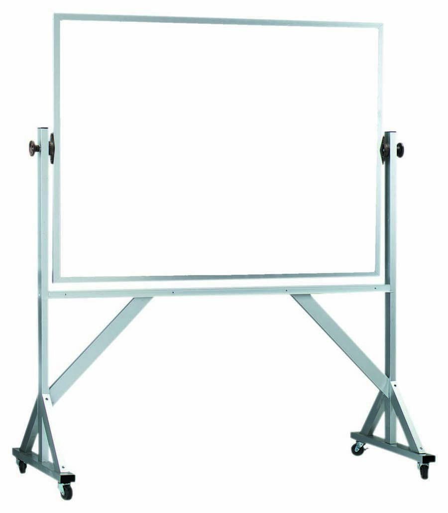 Aarco Products WARS4260 Reversible Free Standing Aluminum Frame Porcelain Markerboard Both Sides, 60"W x 42"H