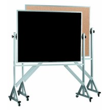 Aarco Products ACB4872 Reversible Free Standing Aluminum Frame Composition Chalk/Natural Cork, 72&quot;W x 48&quot;H 
