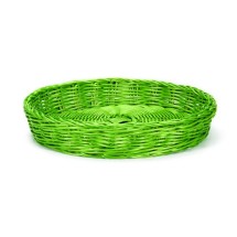 TableCraft HM1169GN Green Round Handwoven Basket 12&quot; Dia. x 2&quot;