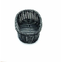 TableCraft M2474 Black Handwoven Ridal Collection Oval Basket 9-1/4&quot; x 6-1/4&quot; x 3-1/4&quot;