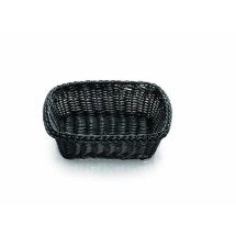 TableCraft M2485 Black Handwoven Ridal Collection Rectangular Basket 11.5&quot; x 8.5&quot; x 3.5&quot;