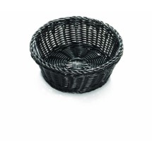 TableCraft M2475 Black Handwoven Ridal Collection Round Basket 8-1/4&quot; Dia. x 3-1/4&quot;