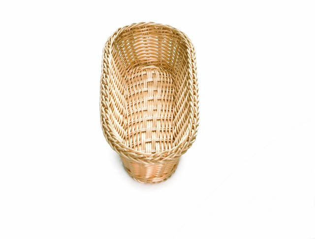 TableCraft M1118W Natural Handwoven Ridal Collection Oblong Basket 15" x 6-1/2" x 3-1/4"